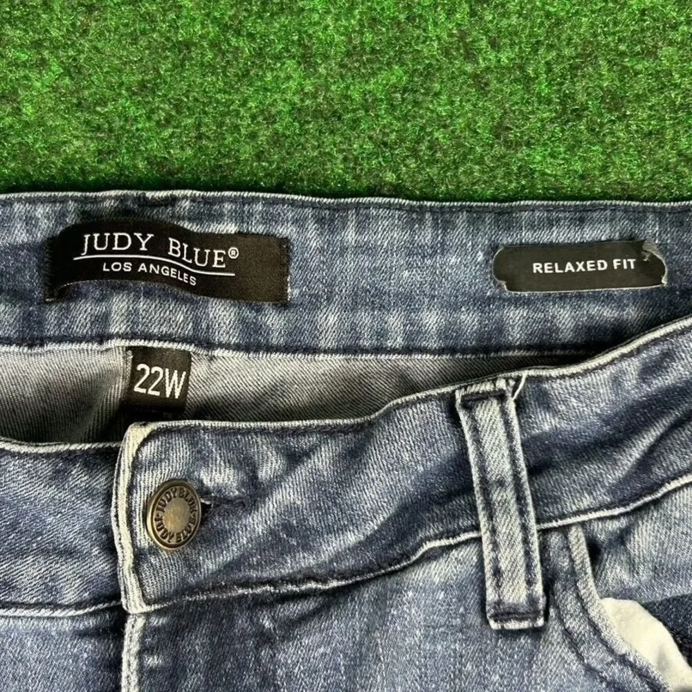 Judy‎ Blue Womens 22W Relaxed Fit Jeans Bleach Splattered Speckled Stretch Denim - Picture 6 of 9